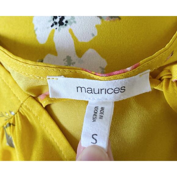 MAURICES Womens Size Small Sleeveless Floral Print Keyhole Neck Tank Top Shirt - Picture 6 of 6